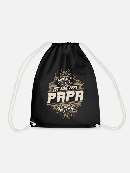 Anwalt Papa - Turnbeutel - Schwarz