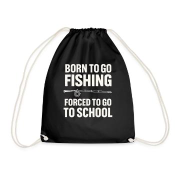 Né pour aller pêcher, forcé d’aller à l’école Pêcheur - Sac de sport léger - noir - Devant