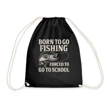 Né pour aller pêcher, forcé d’aller à l’école Pêcheur - Sac de sport léger - noir - Devant