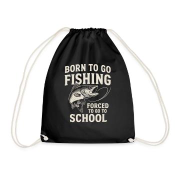 Né pour aller pêcher, forcé d’aller à l’école Pêcheur - Sac de sport léger - noir - Devant