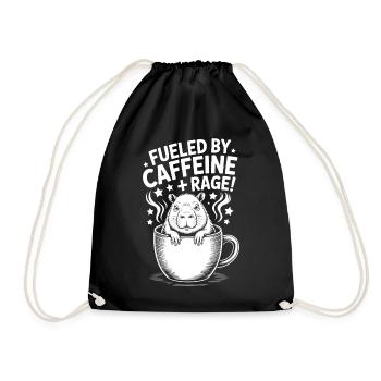Coffee Sayings Caffeine Funny Coffee Gift - Drawstring Bag - black - Front