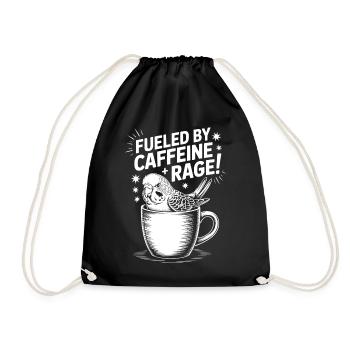 Coffee Sayings Caffeine Funny Coffee Gift - Drawstring Bag - black - Front
