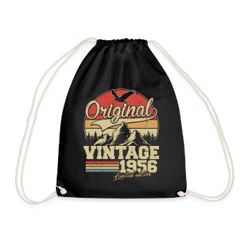 Original 1956 Vintage Vintage Birthday Retro - Drawstring Bag - black - Front