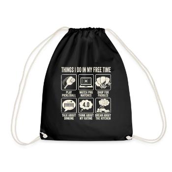 Things I Do In My Free Time Pickleball - Drawstring Bag - black - Front