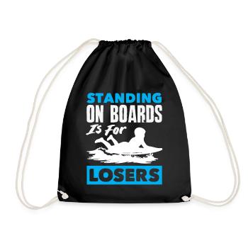 Surfing Surfboarder Bodyboarder - Drawstring Bag - black - Front