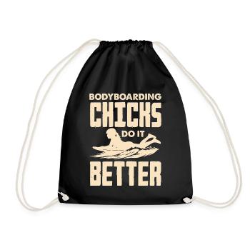 Surfing Surfboarder Bodyboarder - Drawstring Bag - black - Front