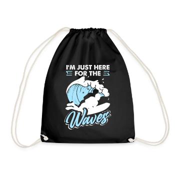 Surfing Surfboarder Bodyboarder - Drawstring Bag - black - Front