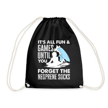 Surfing Surfboarder Bodyboarder - Drawstring Bag - black - Front