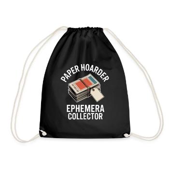 Paper Hoarder Ephemera Collector - Drawstring Bag - black - Front
