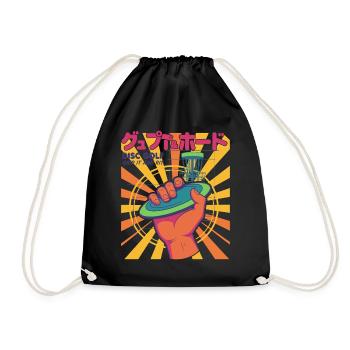 Disc Golf Grip It And Rip It Flying Disc Fun - Drawstring Bag - black - Front