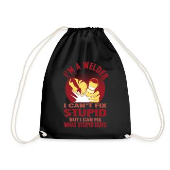 Welder Saying Gifts for Metalworkers - Drawstring Bag - black - Front