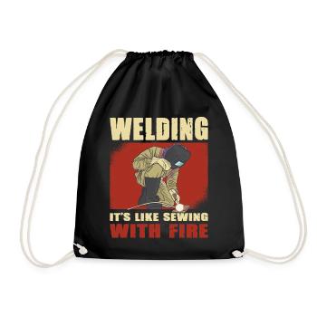 Welder Saying Gifts for Metalworkers - Drawstring Bag - black - Front