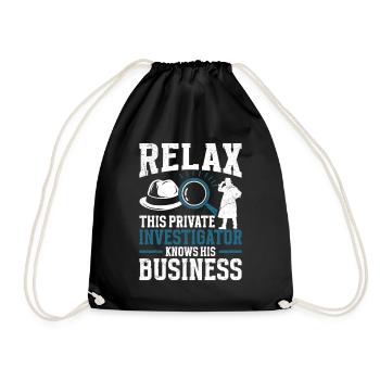  Private Investigator Vest Security Guard Costume - Drawstring Bag - black - Front