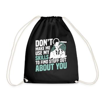  Observation Outfit for Private Investigator - Drawstring Bag - black - Front