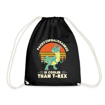 Pachycephalosaurus Costume Paleontologist Dinosaur - Drawstring Bag - black - Front