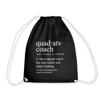 Quad ATV Coach Definition Funny Typography - Drawstring Bag - black - Front