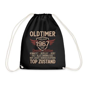 59th Birthday Shirt – Vintage 1967 Vintage Retro - Drawstring Bag - black - Front