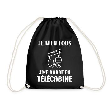 I don't care about gondola - Drawstring Bag - black - Front