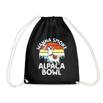 Alpaca Bowl Sunset Retro Forest - Drawstring Bag - black - Front