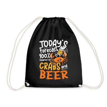 Crab and Beer Prediction Design - Drawstring Bag - black - Front