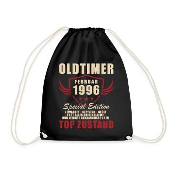 Birthday February 1996 - Drawstring Bag - black - Front