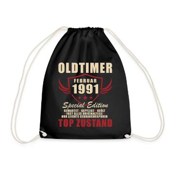 Februar 1991 Geburtstag Legende - Turnbeutel - Schwarz - Vorne