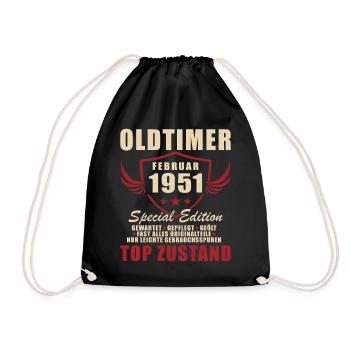 Février 1951 Voiture classique d’anniversaire 1951 - Sac de sport léger - noir - Devant