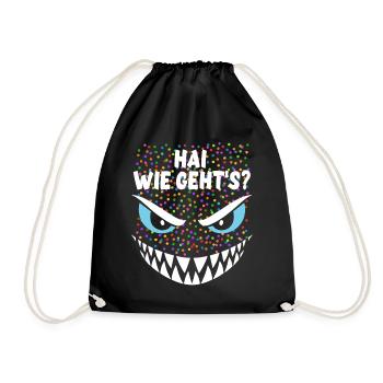 Shark, how are you? | Costume, Carnival, Disguise - Drawstring Bag - black - Front