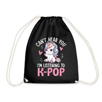 Je ne t’entends pas en écoutant de la K Pop - Sac de sport léger - noir - Devant