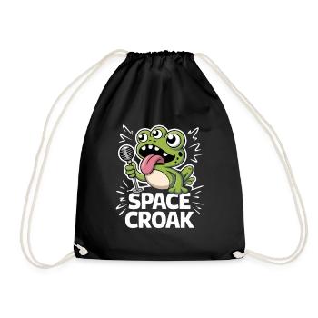  Space Croak Alien Frosch Sänger Lustiger Weltraum - Turnbeutel - Schwarz - Vorne