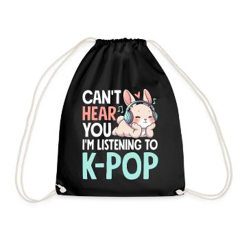 Je ne t’entends pas en écoutant de la K-Pop - Sac de sport léger - noir - Devant