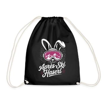 Après-ski bunny hut fun Skier ski bunny - Drawstring Bag - black - Front