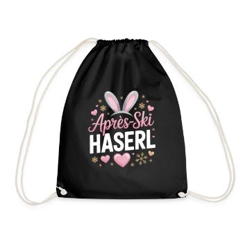 Après-ski bunny hut fun Skier ski bunny - Drawstring Bag - black - Front