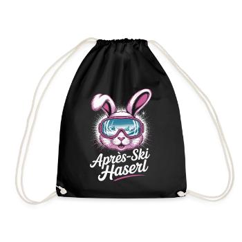 Après-ski bunny hut fun Skier ski bunny - Drawstring Bag - black - Front