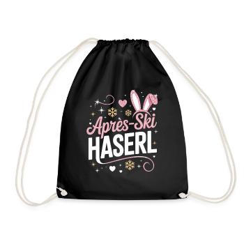 Après-ski bunny hut fun Skier ski bunny - Drawstring Bag - black - Front