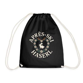 Après-ski bunny hut fun Skier ski bunny - Drawstring Bag - black - Front