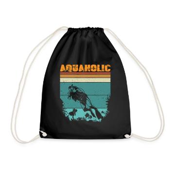 Retro Diver Design Vintage Saying - Drawstring Bag - black - Front