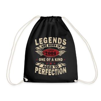 February 2006 Jubilee February 2006 February - Drawstring Bag - black - Front