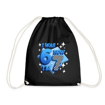 67 Six Sept À damier bleu J’étais Maintenant je suis - Sac de sport léger - noir - Devant