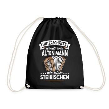 Styrian Accordion Old Man Accordion - Drawstring Bag - black - Front