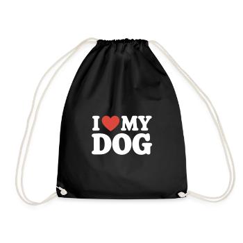 Ich liebe meinen Hund - Turnbeutel - Schwarz - Vorne
