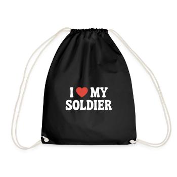 J’aime mon Soldat - Sac de sport léger - noir - Devant