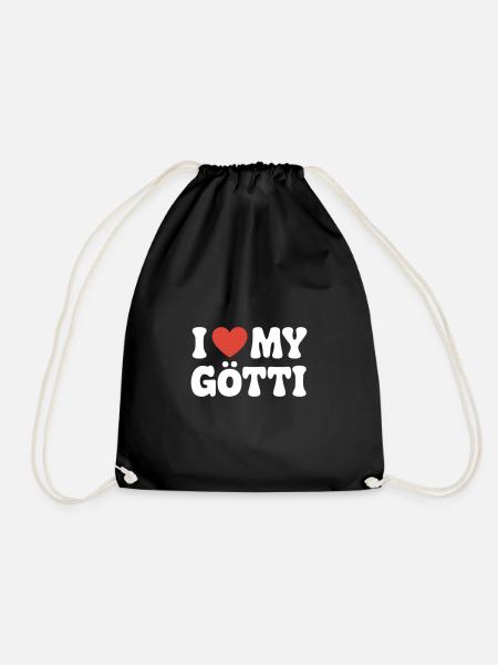 I love my Götti - Turnbeutel - Schwarz