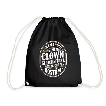 Clown Breakfast Carnival Clown Costume Replacement - Drawstring Bag - black - Front