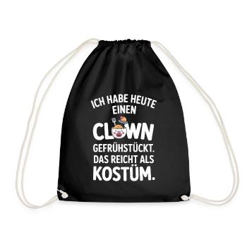 Clown Breakfast Carnival Clown Costume Replacement - Drawstring Bag - black - Front