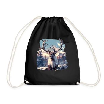 Reindeer Reindeer - Drawstring Bag - black - Front