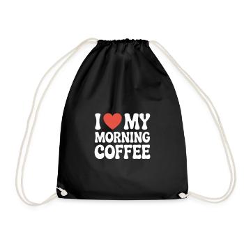 J’adore mon café du matin - Sac de sport léger - noir - Devant