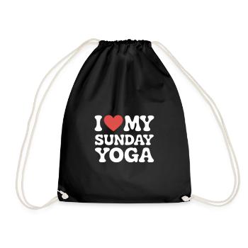 I love my Sunday Yoga - Drawstring Bag - black - Front