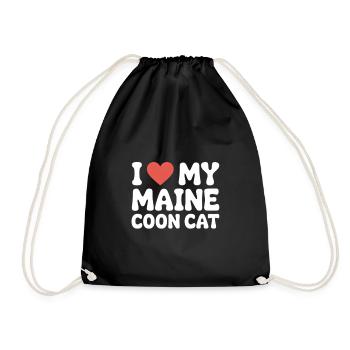 Ich liebe meine Maine Coon-Katze - Turnbeutel - Schwarz - Vorne
