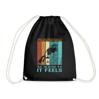 Tenue de plongeur de plongée - Look rétro de plongée sous-marine - Sac de sport léger - noir - Devant
